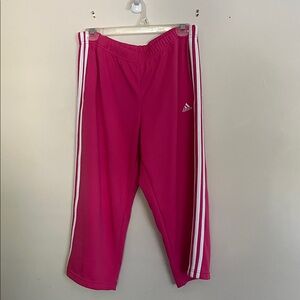 Adidas Fuchsia Joggers with White Stripes